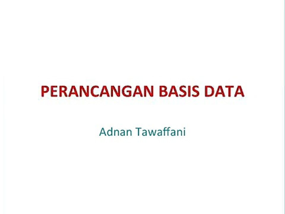 Perancangan Basis Data