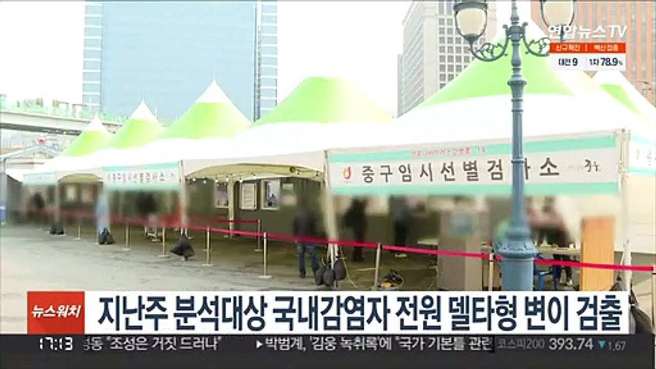 지난주 분석대상 국내감염자 전원 델타형 변이 검출