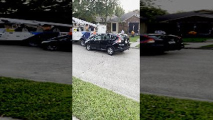 Woman Gets Stuck After Collision With Parked Truck