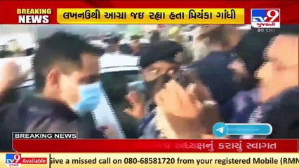 Priyanka Gandhi detained on way to Home of UP Man who died in custody _ Tv9GujaratiNews