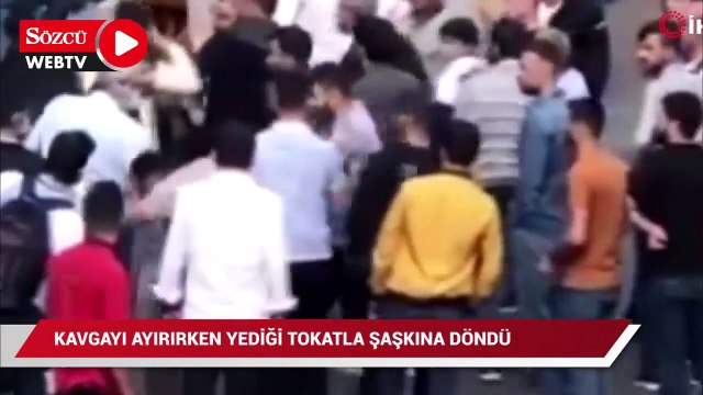 Kavgayı ayırırken yediği tokatla neye uğradığını şaşırdı