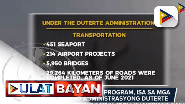 Duterte Legacy: Iba’t ibang mga proyektong pangkaunlaran, naisakatuparan sa Administrasyong Duterte