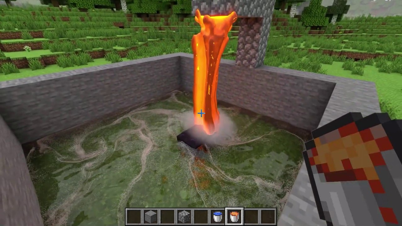 realistic lava vs water in minecraft