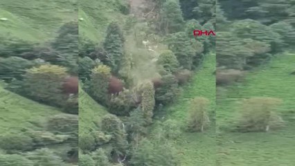 RİZE'DE HEYELAN ANI KAMERADA
