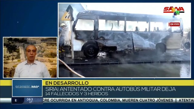 Atentado contra autobús militar en Siria deja 14 muertos