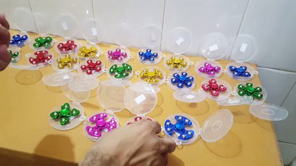 MEGA Unboxing and Review of small Spinner Anti-Anxiety Fidget Metal Spinner for kids gift