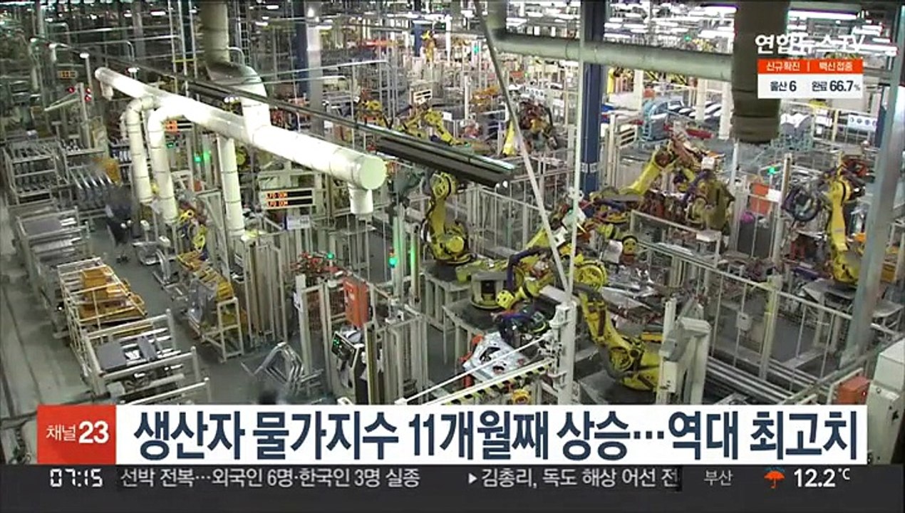 생산자 물가지수 11개월째 상승…역대 최고치