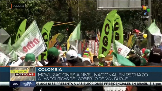 Continúa jornada de movilizaciones en Colombia contra políticas de Iván Duque