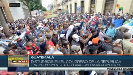 Ex militares guatemaltecos generan disturbios en el Congreso