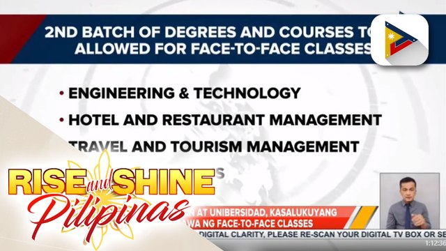 CHED, target buksan sa iba pang courses ang face-to-face classes; pagbabakuna sa student athletes, sinimulan na