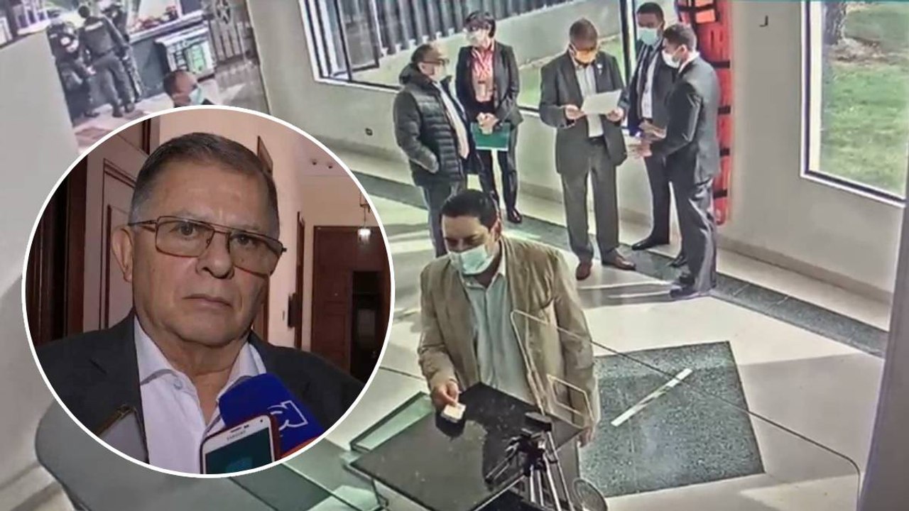Video de Rodrigo Granda en la Dijín cuando le notifican sobre la circular roja de Interpol