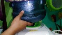 How to install a gallon of water in the dispenser so that water doesn't spill