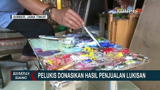 Pelukis di Jember Donasikan Hasil Penjualan Lukisan untuk Warga Terdampak Pandemi Covid-19