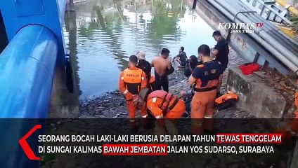 Tim SAR Temukan Bocah Tenggelam di Kali Mas Surabaya