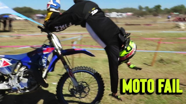 'What goes up must come (CRASHING) down | Dirt rider flips over bike mid-air'