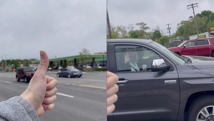 'Parents troll son by BLATANTLY ignoring his hitchhiking request'
