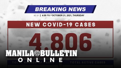 DOH reports 4,806 new cases, bringing the national total to 2,740,111, as of OCTOBER 21, 2021