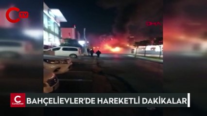 Bahçelievler'de park halindeki İETT otobüsü alev alev yandı