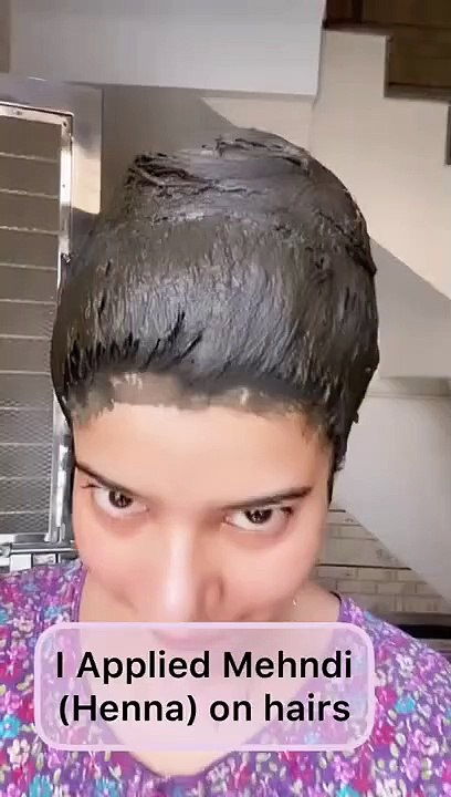 I Applied Henna (Mehndi) on my hairs for Hair Growth and rich coloring #youtubeshorts #shorts