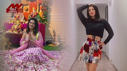 Actress Sunny Leone looks funky and cool in this Indo-western outfit