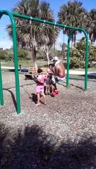 Grandpa Saves Grandson From Falling Off Swing