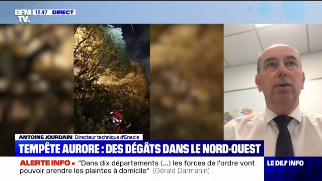 Tempête Aurore: le directeur technique d'Enedis déclare que 120.000 clients privés d'électricité