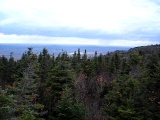 Vue du pic de l'Ours sur les hauteurs du Mont Orford