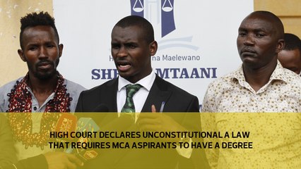 High court declares unconstitutional a law that requires MCA aspirants to have a degree