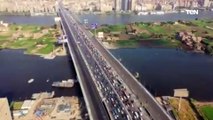 تصوير جوي لكوبري المنيب على النيل ضمن أعمال التطوير الشامل للطريق الدائري حول القاهرة الكبرى