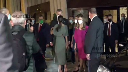 La Familia Real sale del Palacio de Congresos después de asistir al concierto Princesa de Asturias