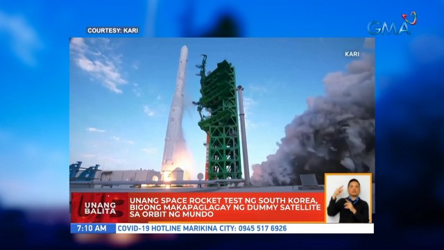 Unang space rocket test ng South Korea, bigong makapaglagay ng dummy satellite sa orbit ng mundo | UB