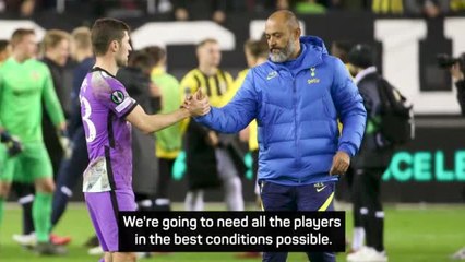 Download Video: Spurs coach Nuno defends squad rotation after Vitesse defeat