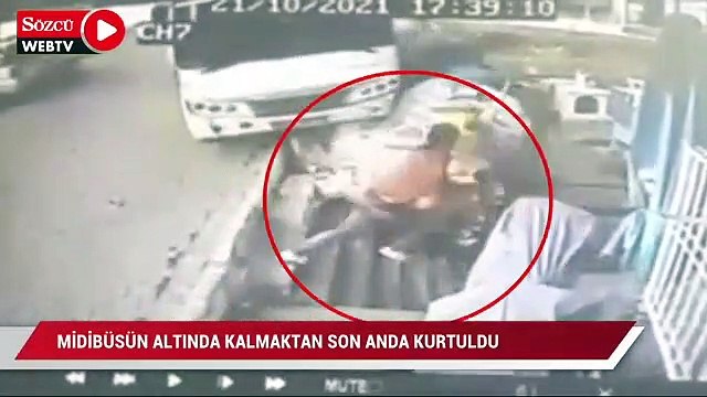 Aracın altında kalmaktan son anda böyle kurtuldu
