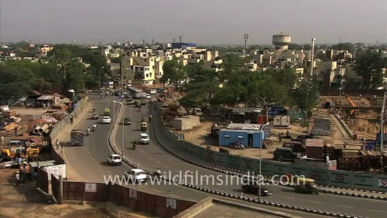 Metro rail construction in Delhi