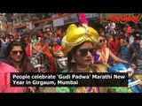 People celebrating ‘Gudi Padwa’ Marathi New Year in Girgaum, Mumbai