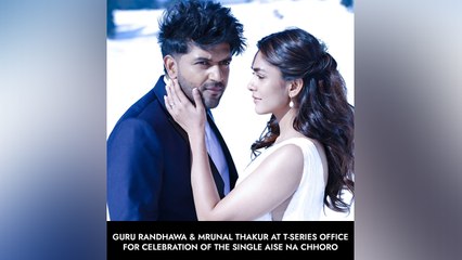 Guru Randhawa & Mrunal Thakur At T-Series Office For Celebration Of The Single Aise Na Chhoro