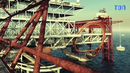 Un parc d'attraction sur le thème d'une station de forage pétrolière