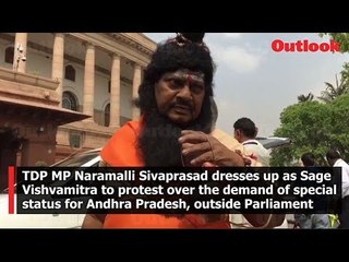 TDP MP Naramalli Sivaprasad dresses up as Sage Vishvamitra outside Parliament