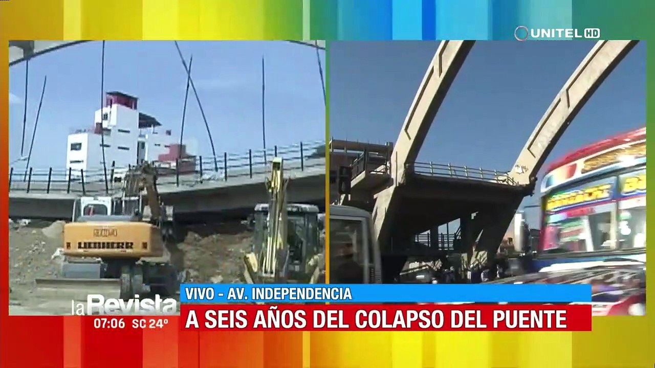 Con una torta, vecinos “celebran” los seis años del colapso del puente en Cochabamba