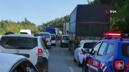 Bursa'da trafiği felç eden kaza! Alev topuna döndü