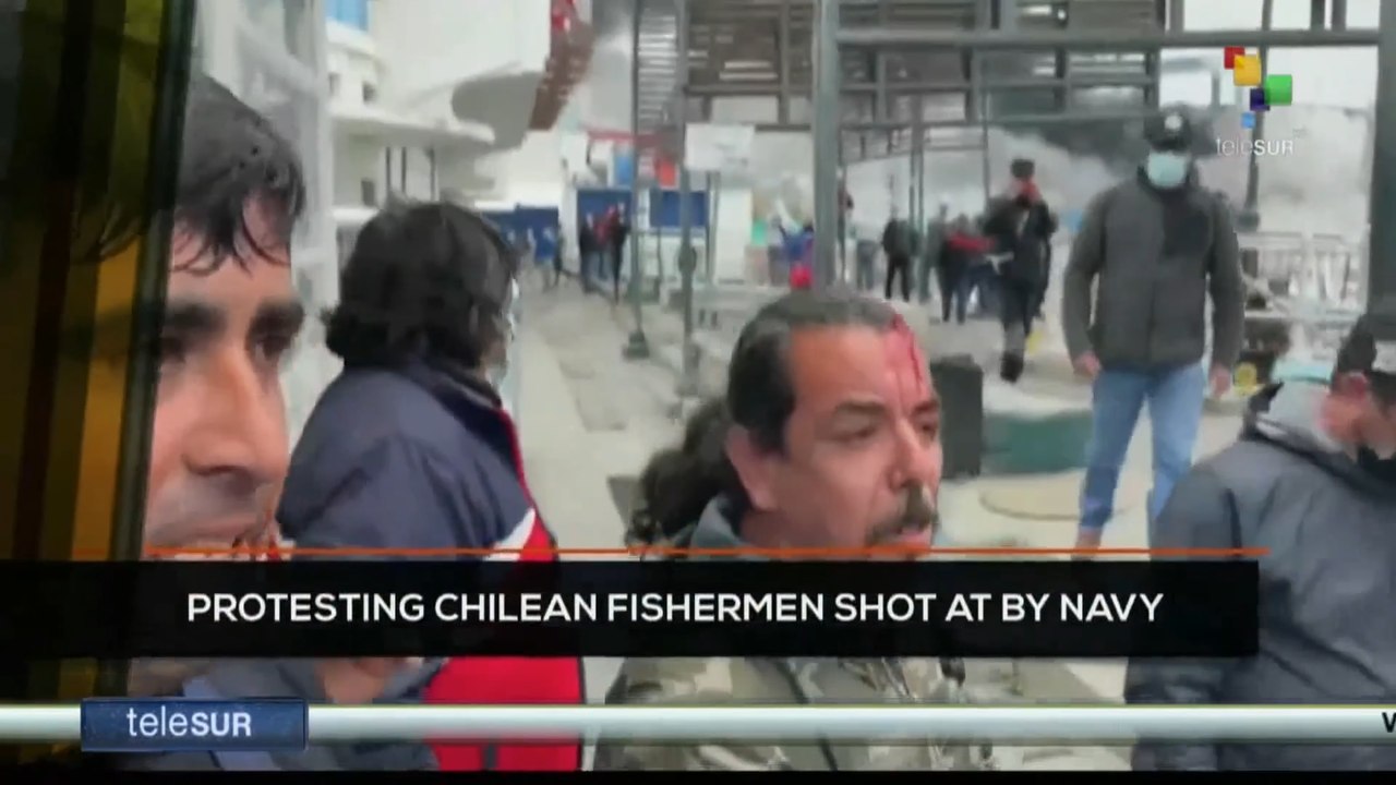 FTS 8:30 22-10: Protesting Chilean fishermen shot at by navy