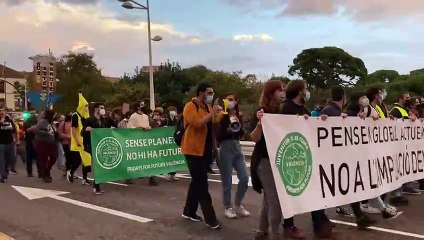 Manifestació contra l'ampliació del port de València