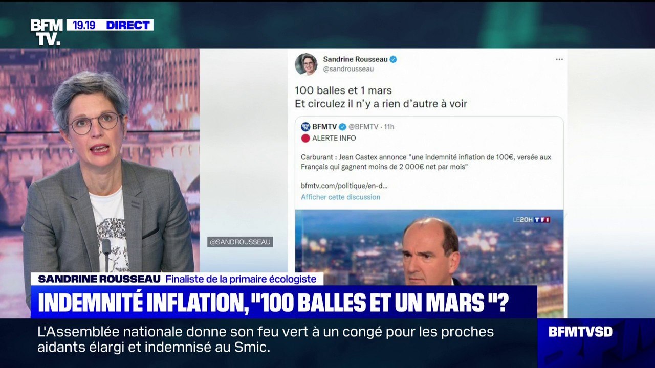Indemnité inflation: Sandrine Rousseau déplore "qu'il ne se soit rien passé depuis les gilets jaunes sur la préparation de la hausse du prix de l'essence"
