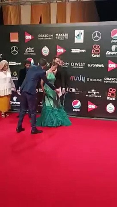 إطلالة منة شلبي بالأخضر في ختام مهرجان الجونة