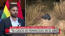 Bolivia registra 94 casos de feminicidios en lo que va del año, confirma el ministro Del Castillo