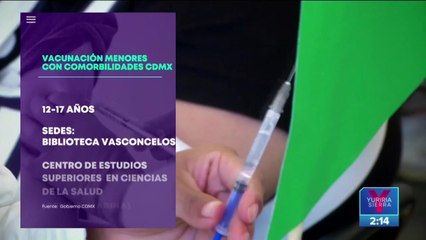 Próxima semana inicia la vacunación para menores con comorbilidades
