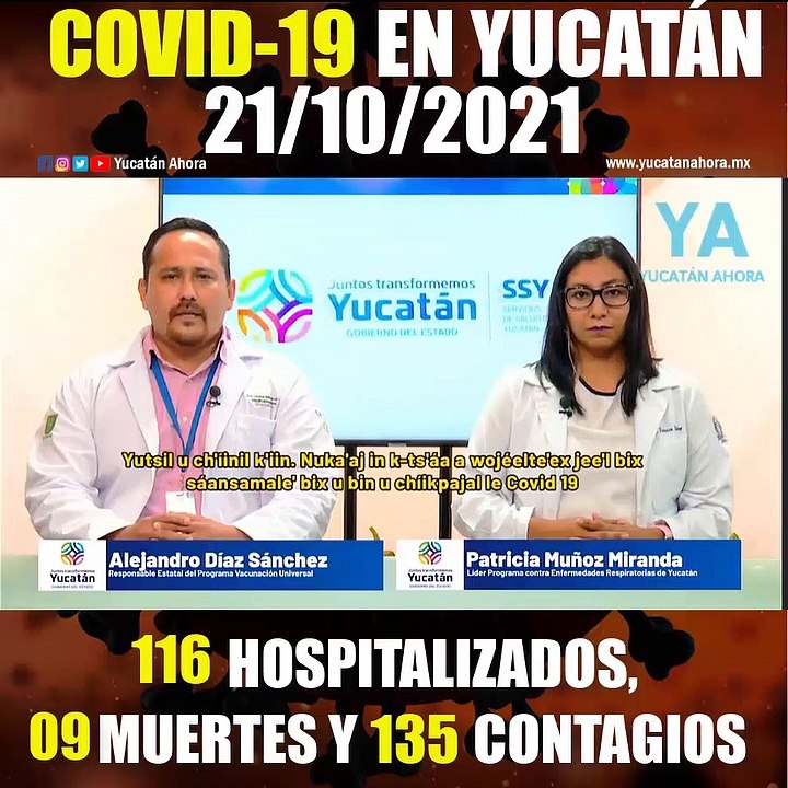 Panorama de Covid-19 en Yucatán. Actualización al 22 de Octubre de 2021