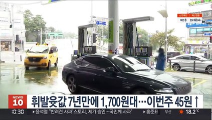 휘발윳값 7년만에 1,700원대…이번주 45원↑
