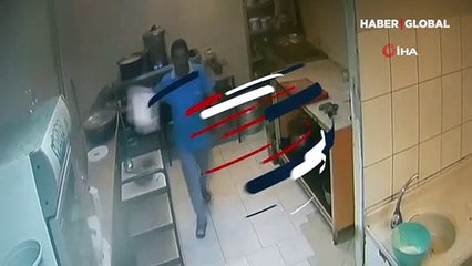 Ankara'da bir restoranda düdüklü tencerenin patladığı anlar kameraya yansıdı
