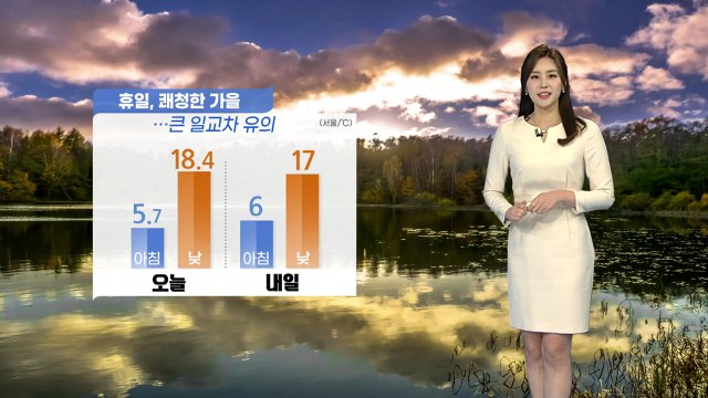 [날씨] 내일도 쾌청한 가을 하늘...큰 일교차 주의 / YTN